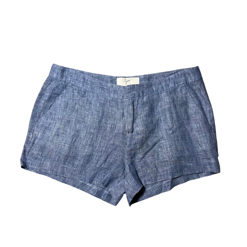 Joie Blue Linen Shorts Womens 6 Chambray M652-6493 Casual Summer Pocketed